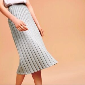 Wilfred Chamfort Pleated Metallic Midi Skirt